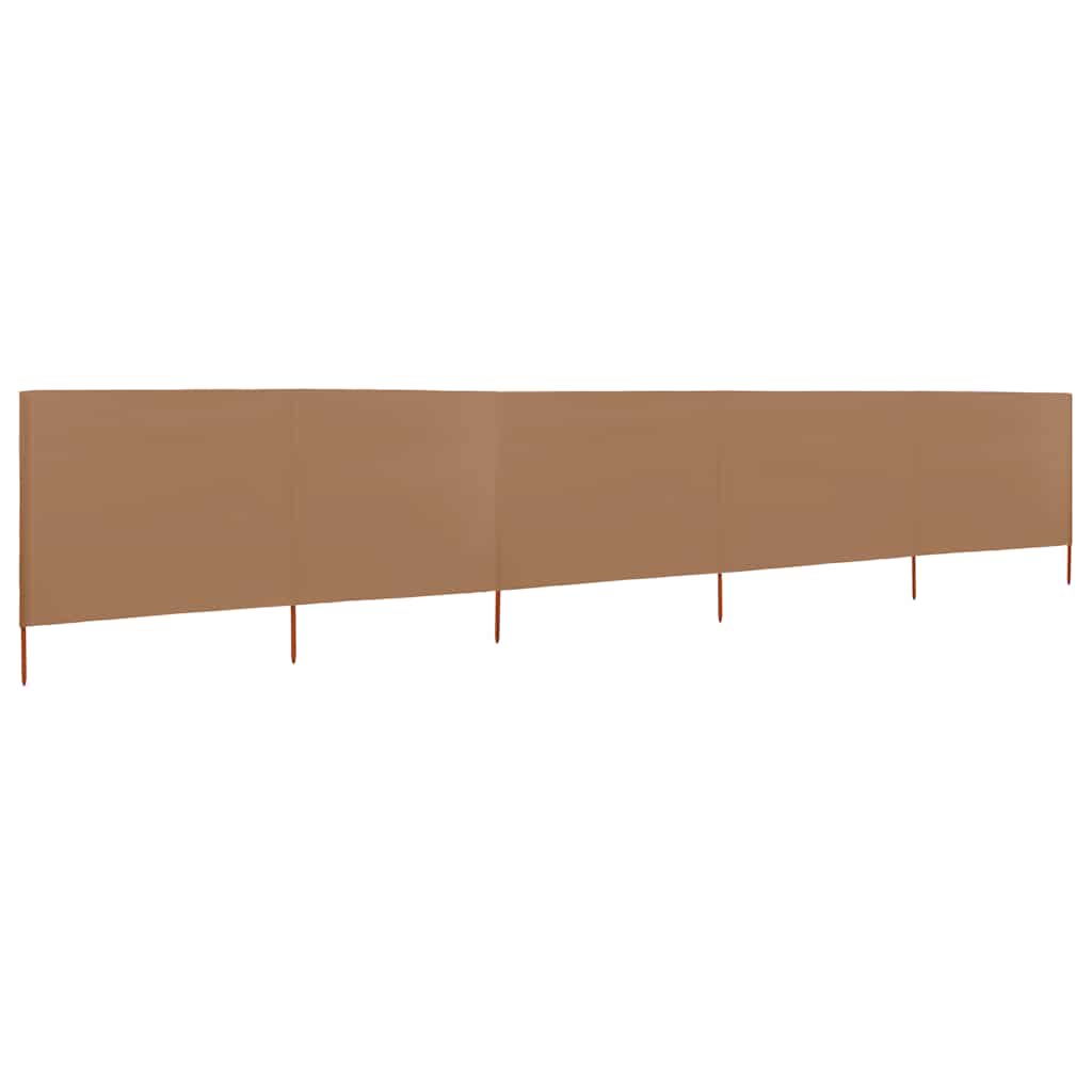 5-panels læsejl 600x160 cm stof gråbrun