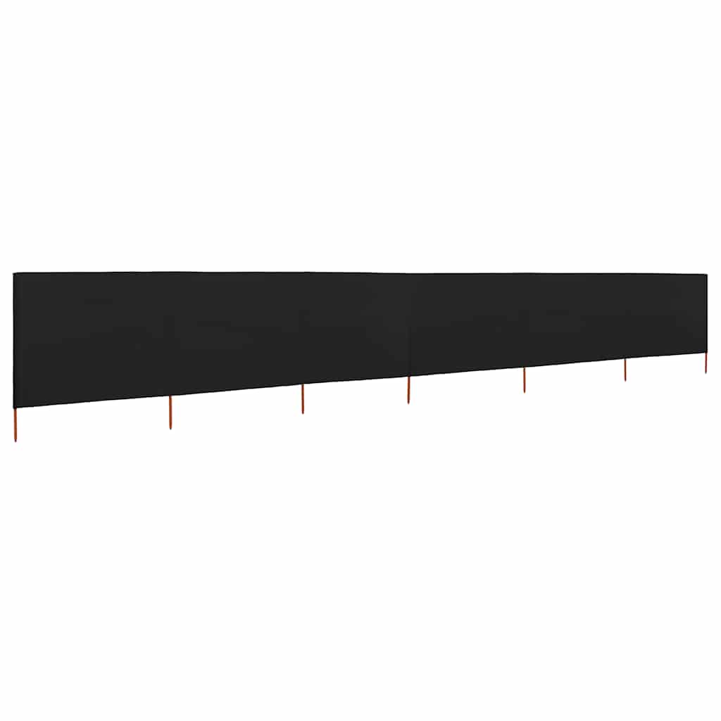 6-panels læsejl 800x120 cm stof sort
