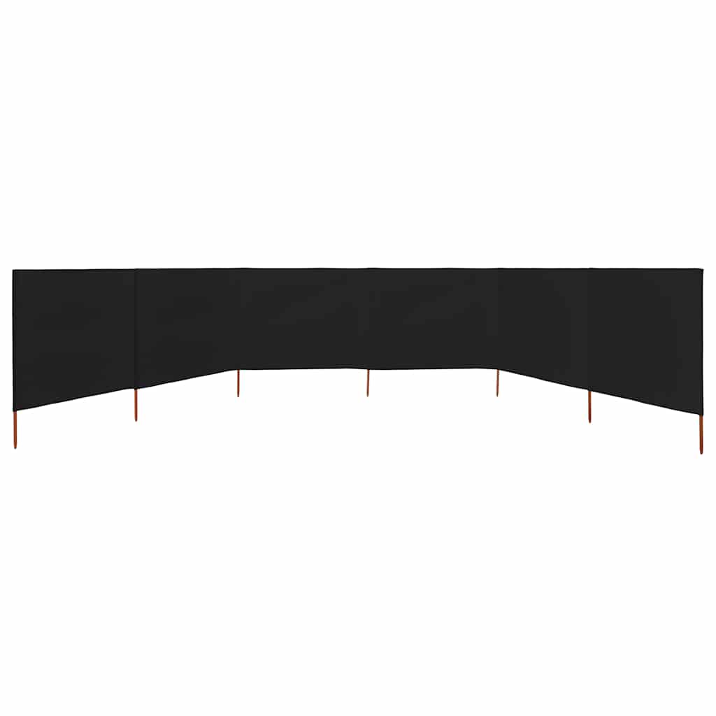 6-panels læsejl 800x120 cm stof sort