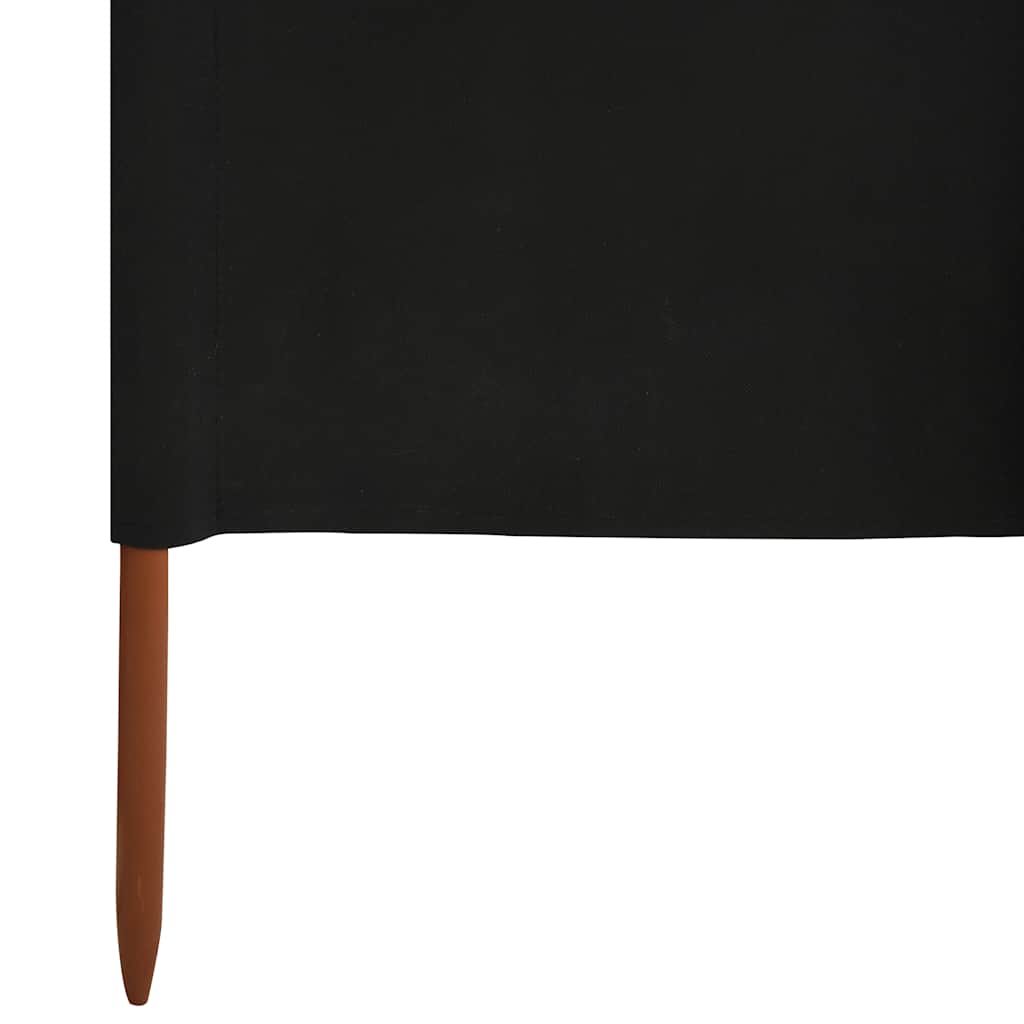 6-panels læsejl 800x120 cm stof sort