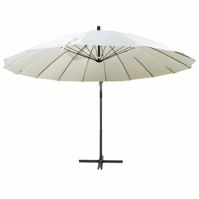 hængende parasol 3 m aluminiumsstang hvid