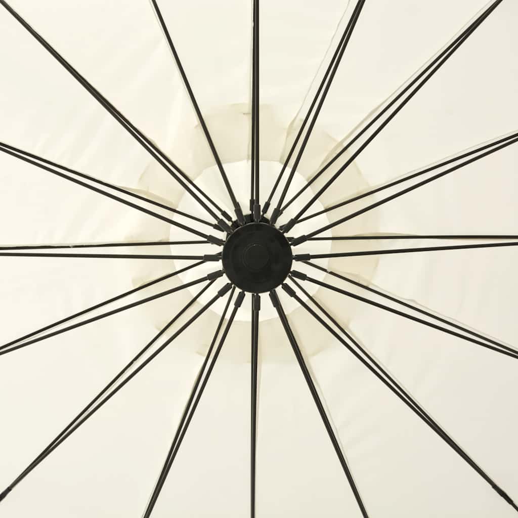 hængende parasol 3 m aluminiumsstang hvid