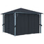 havepavillon med gardin 300x300 cm aluminium antracitgrå