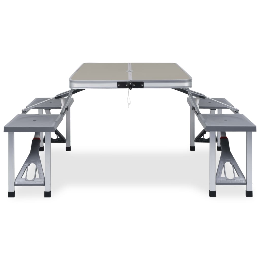foldbart campingbord med 4 siddepladser stål aluminium