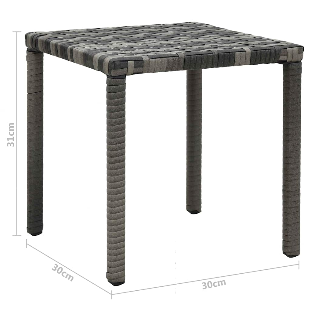 Solsenge med bord i polyrattan antracitgrå