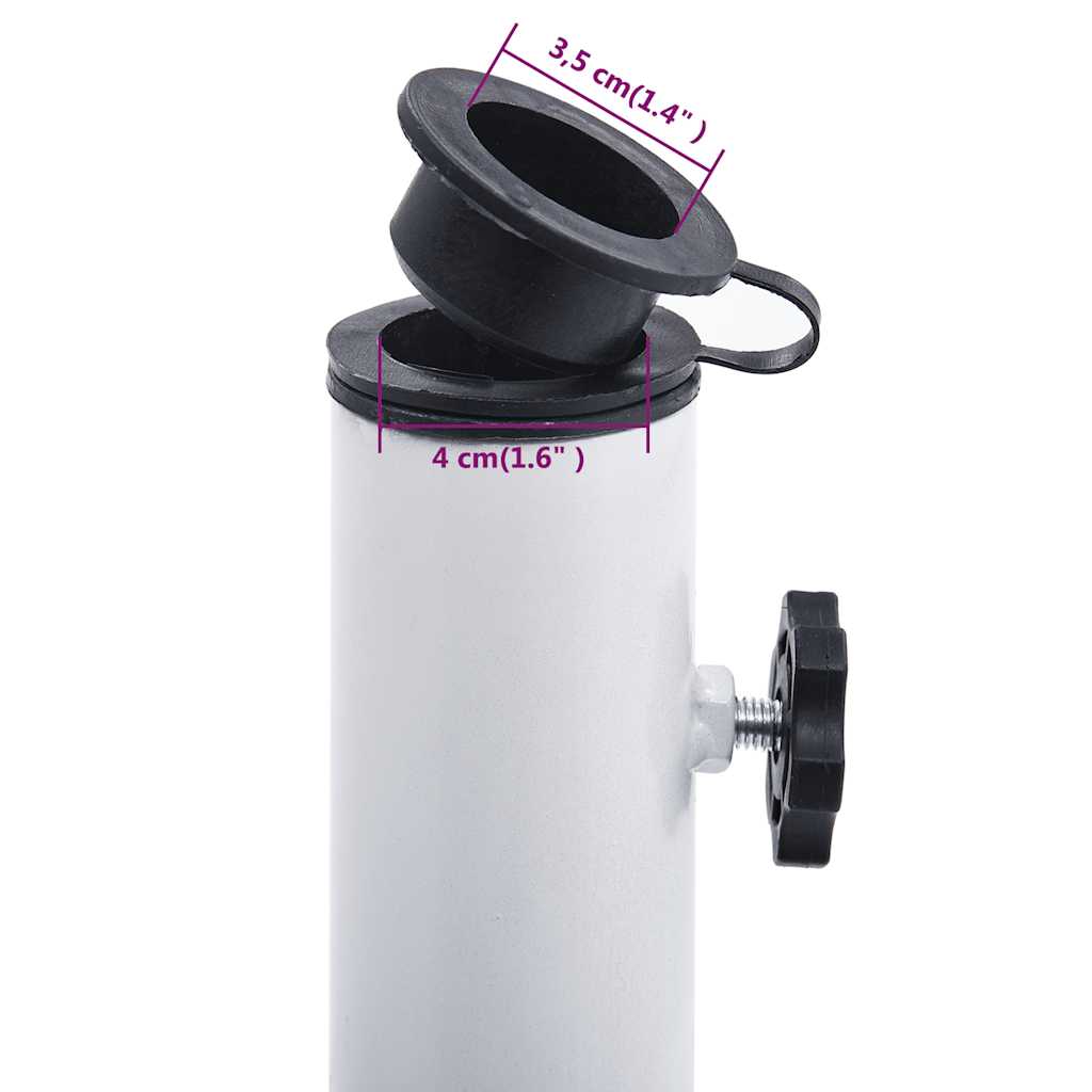 parasolfod 9 kg 40 cm støbejern hvid