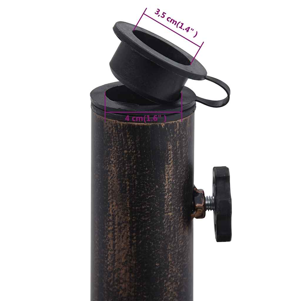 parasolfod 9 kg 40 cm støbejern sort og bronze