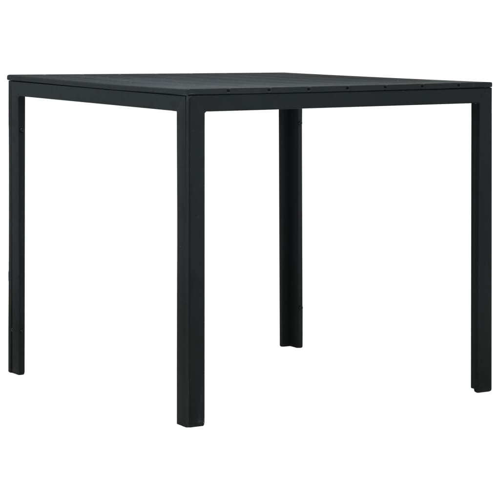 sofabord 78x78x74 cm HDPE trælook sort
