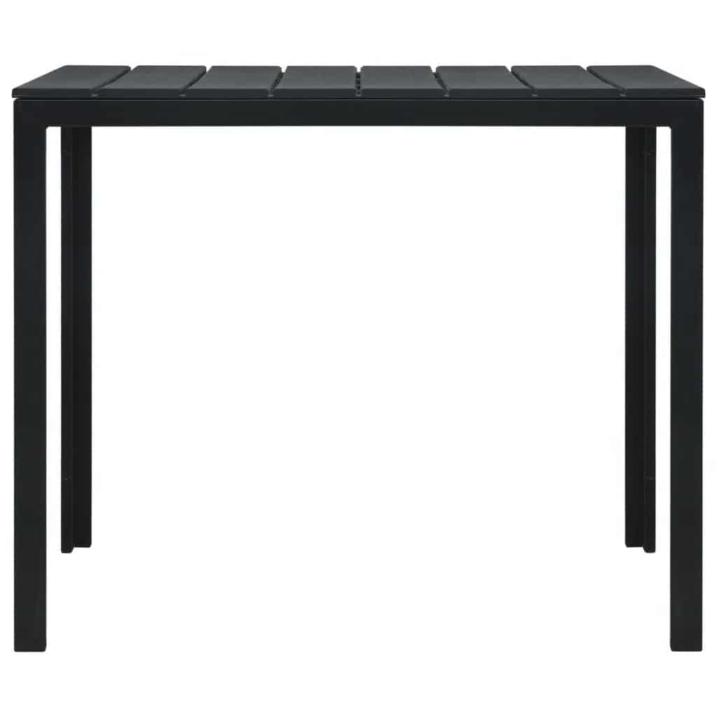 sofabord 78x78x74 cm HDPE trælook sort