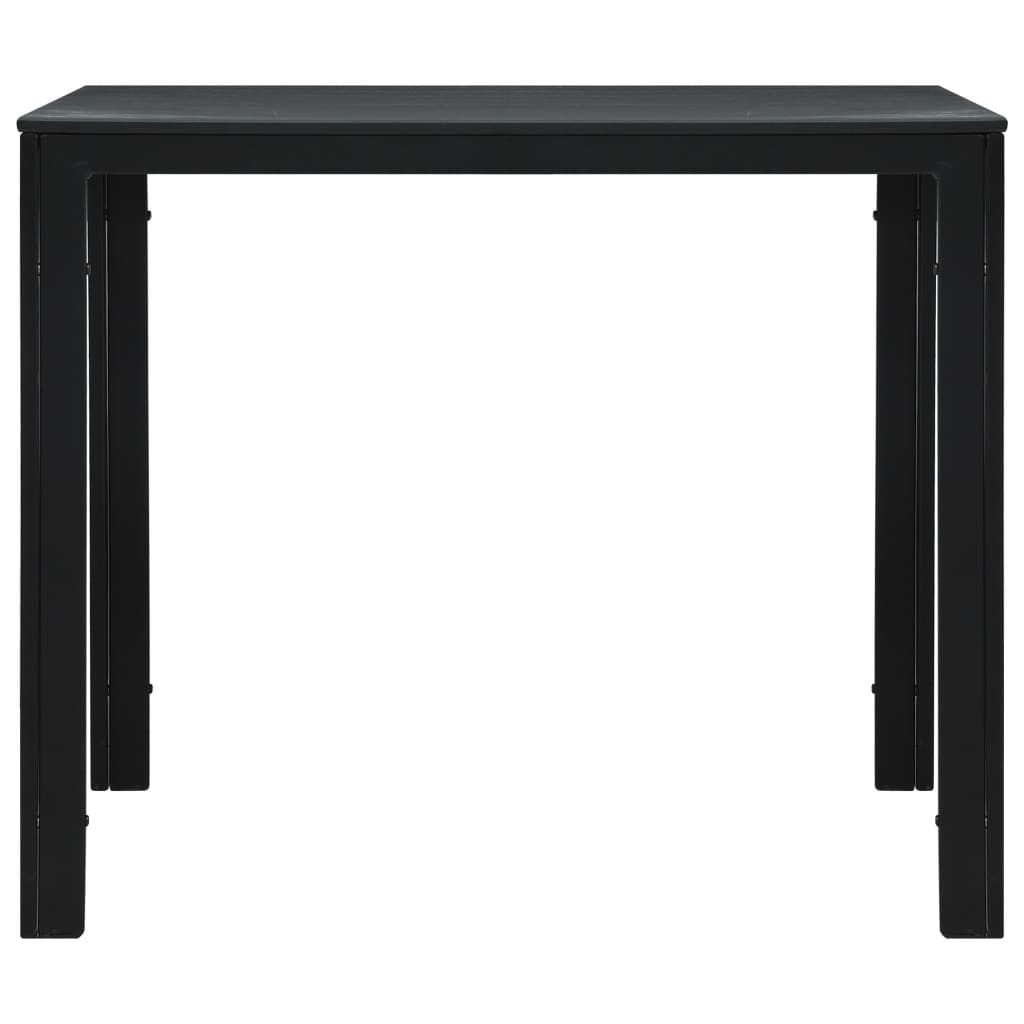sofabord 78x78x74 cm HDPE trælook sort