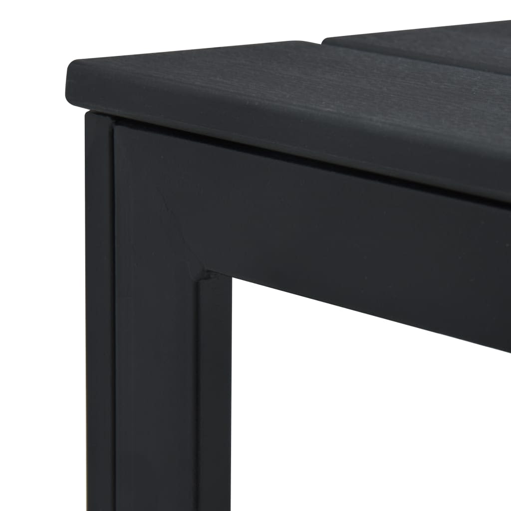 sofabord 78x78x74 cm HDPE trælook sort