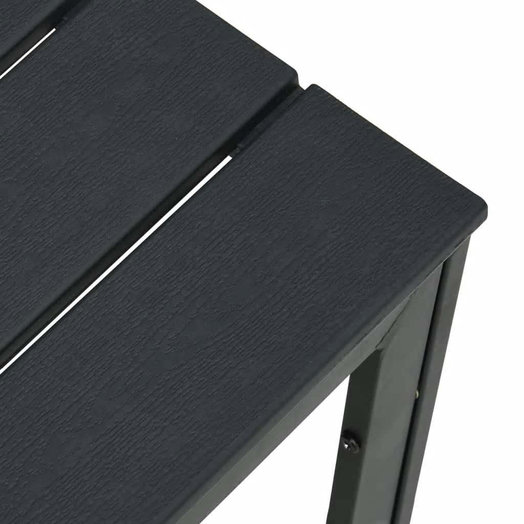sofabord 78x78x74 cm HDPE trælook sort