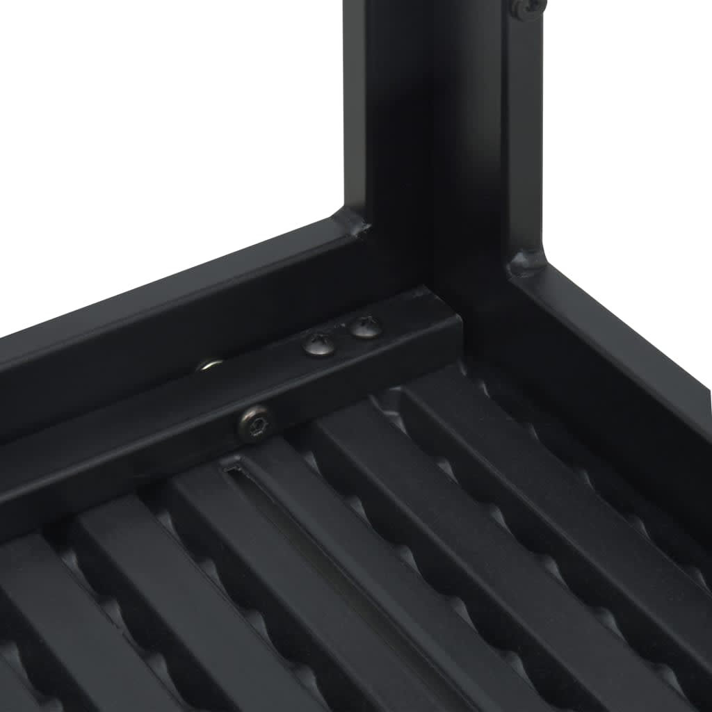 sofabord 78x78x74 cm HDPE trælook sort