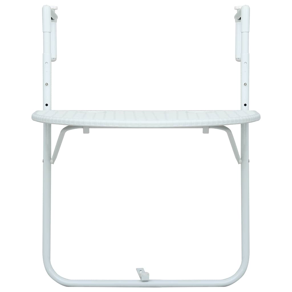 hængende altanbord 60 x 64 x 83,5 cm plastik rattanlook hvid