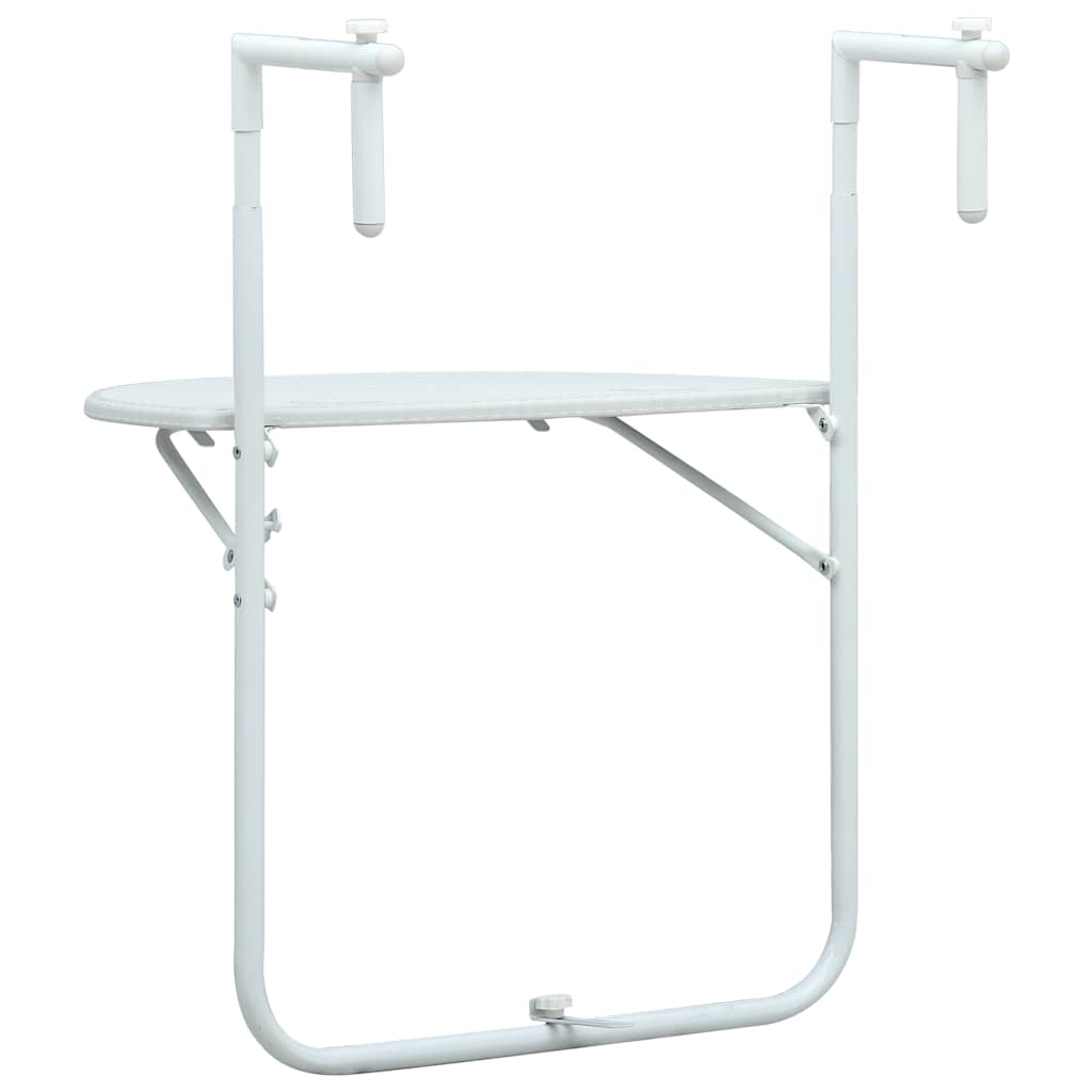hængende altanbord 60 x 64 x 83,5 cm plastik rattanlook hvid