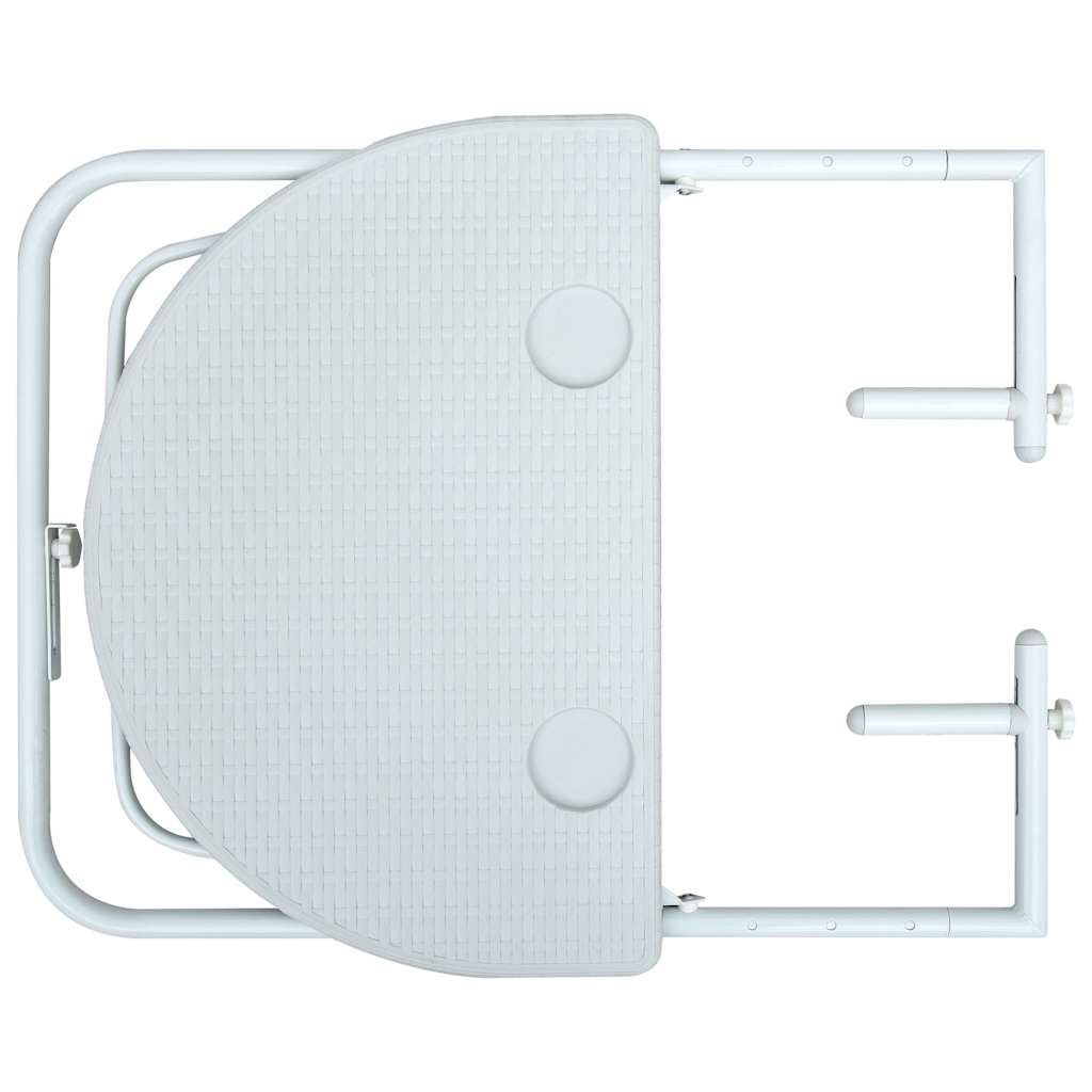 hængende altanbord 60 x 64 x 83,5 cm plastik rattanlook hvid
