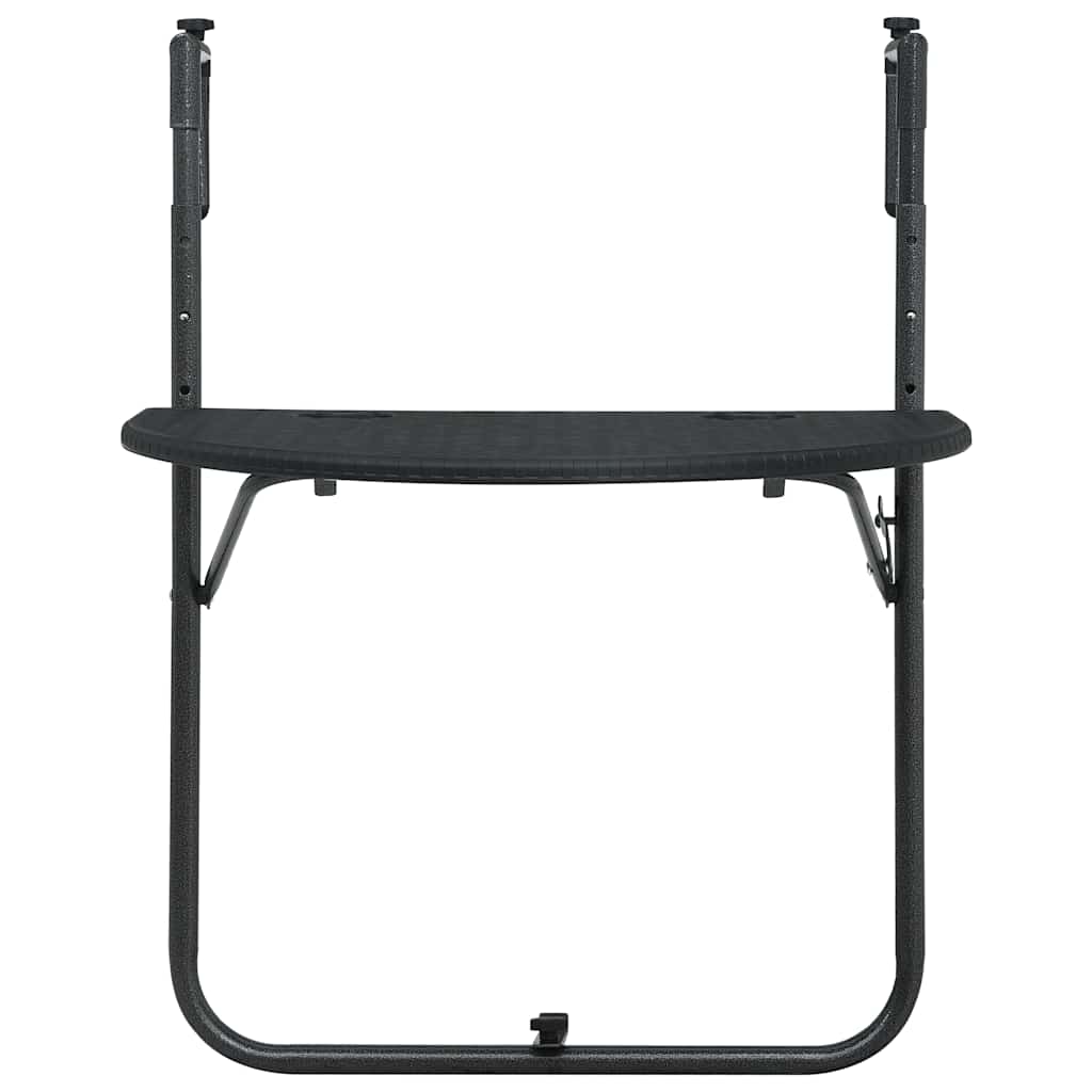 hængende altanbord 60 x 64 x 83,5 cm plastik rattanlook sort