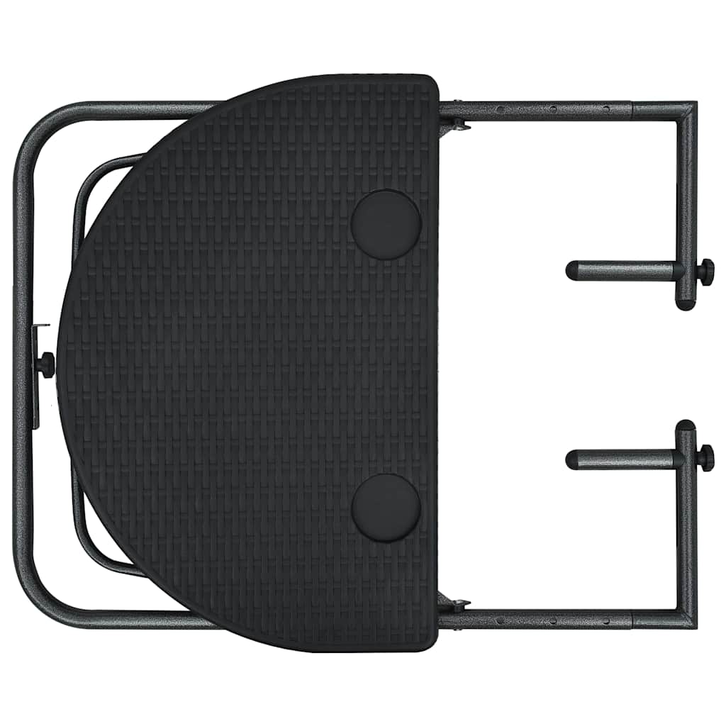 hængende altanbord 60 x 64 x 83,5 cm plastik rattanlook sort