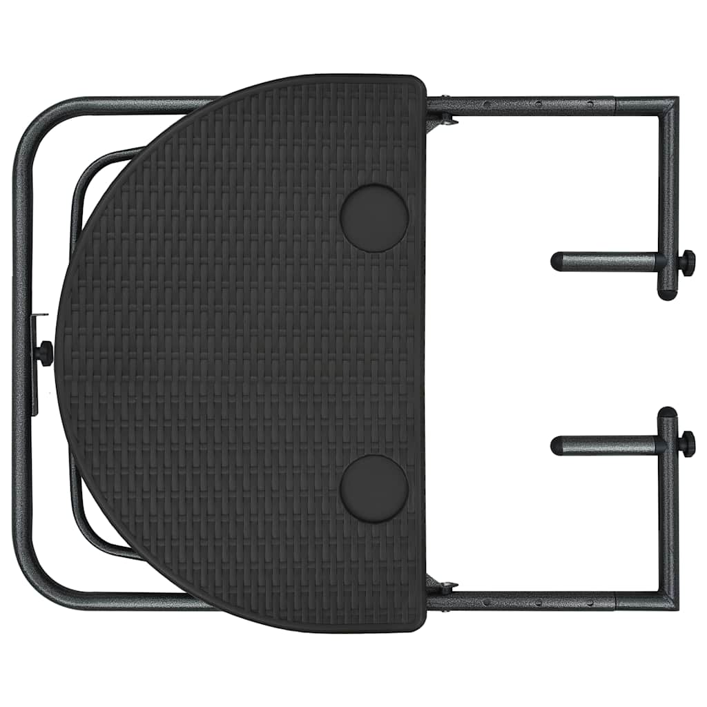 hængende altanbord 60 x 64 x 83,5 cm plastik rattanlook brun