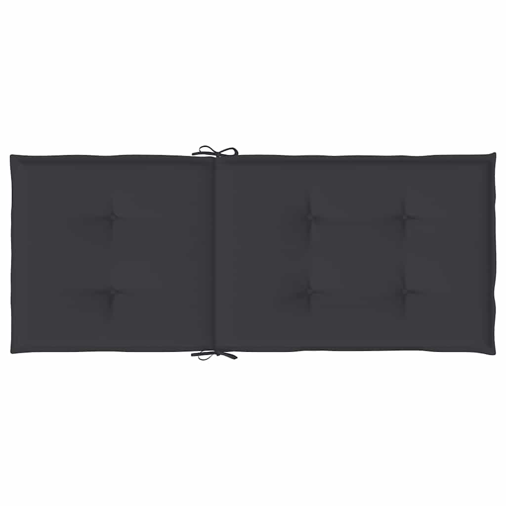 stolehynder m. høj ryg 2 stk. 120x50x3 cm stof sort