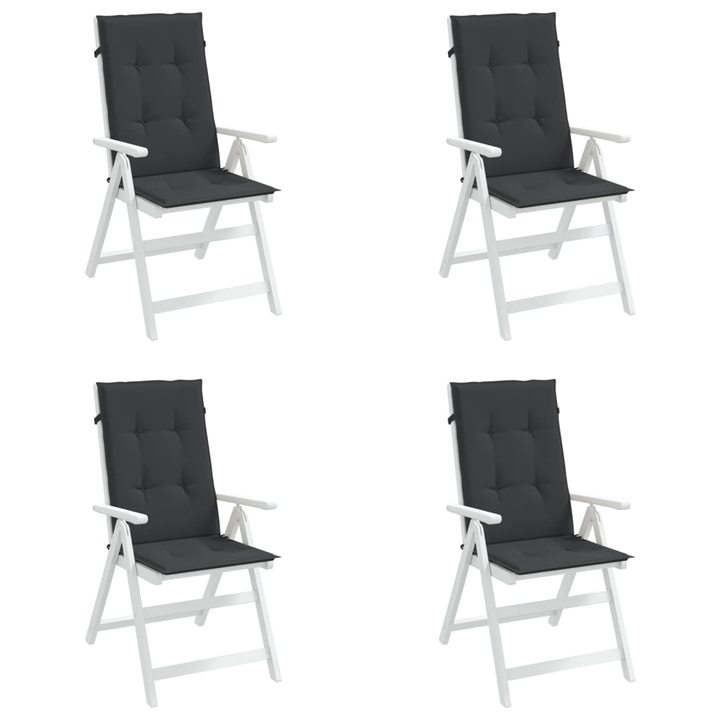 stolehynder m. høj ryg 4 stk. 120x50x3 cm stof sort