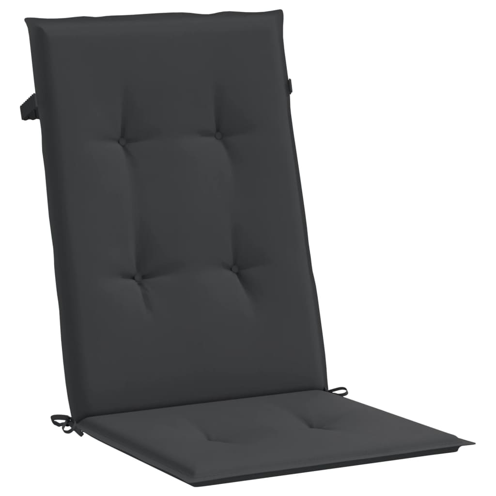 stolehynder m. høj ryg 4 stk. 120x50x3 cm stof sort