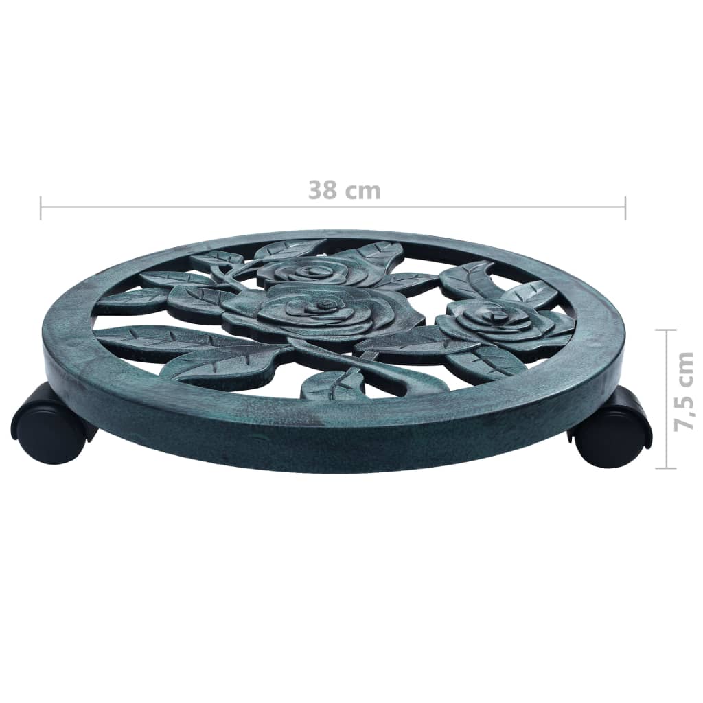 plantevogne 6 stk. 38 cm plastik grøn