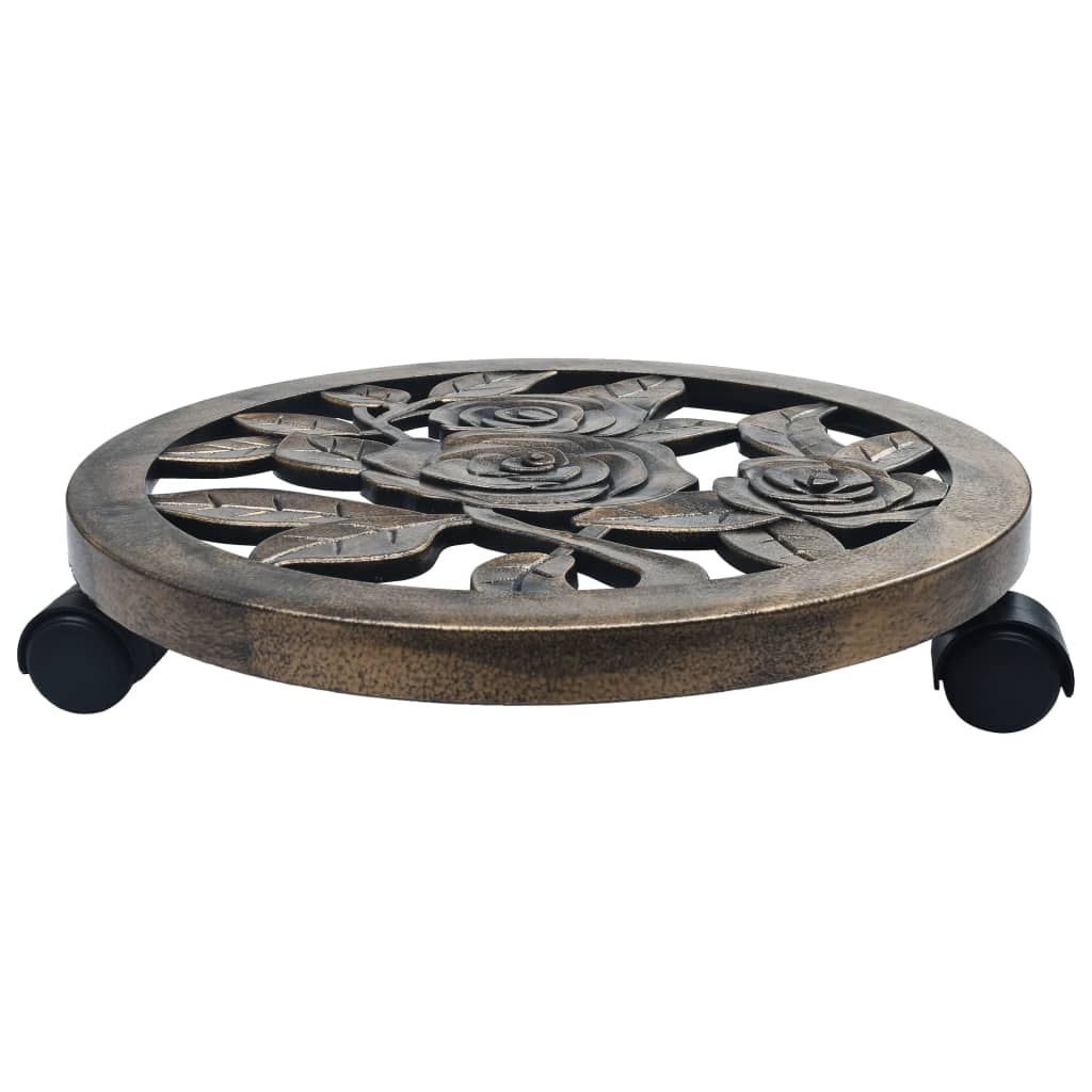 plantevogne 6 stk. 38 cm plastik bronzefarvet