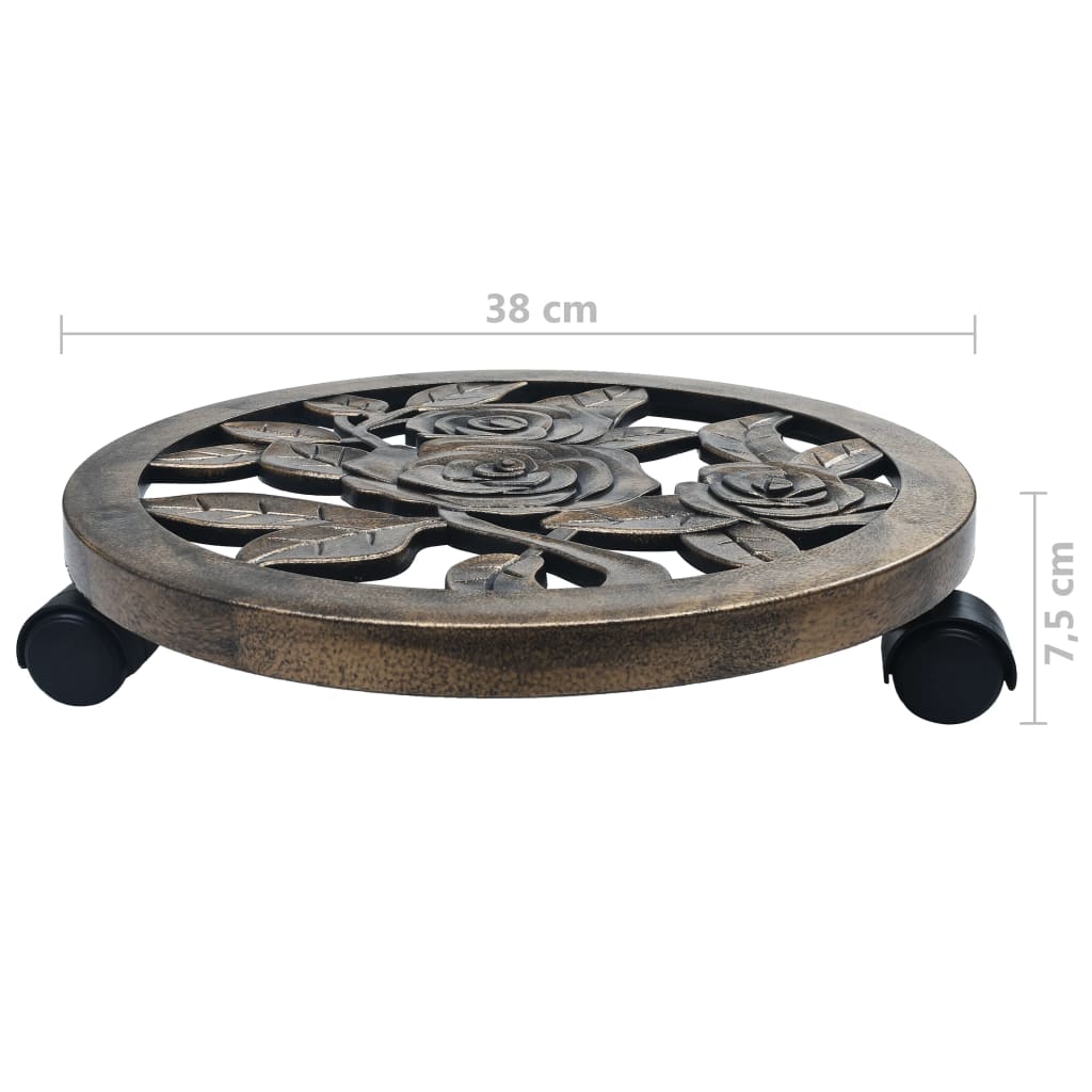 plantevogne 6 stk. 38 cm plastik bronzefarvet