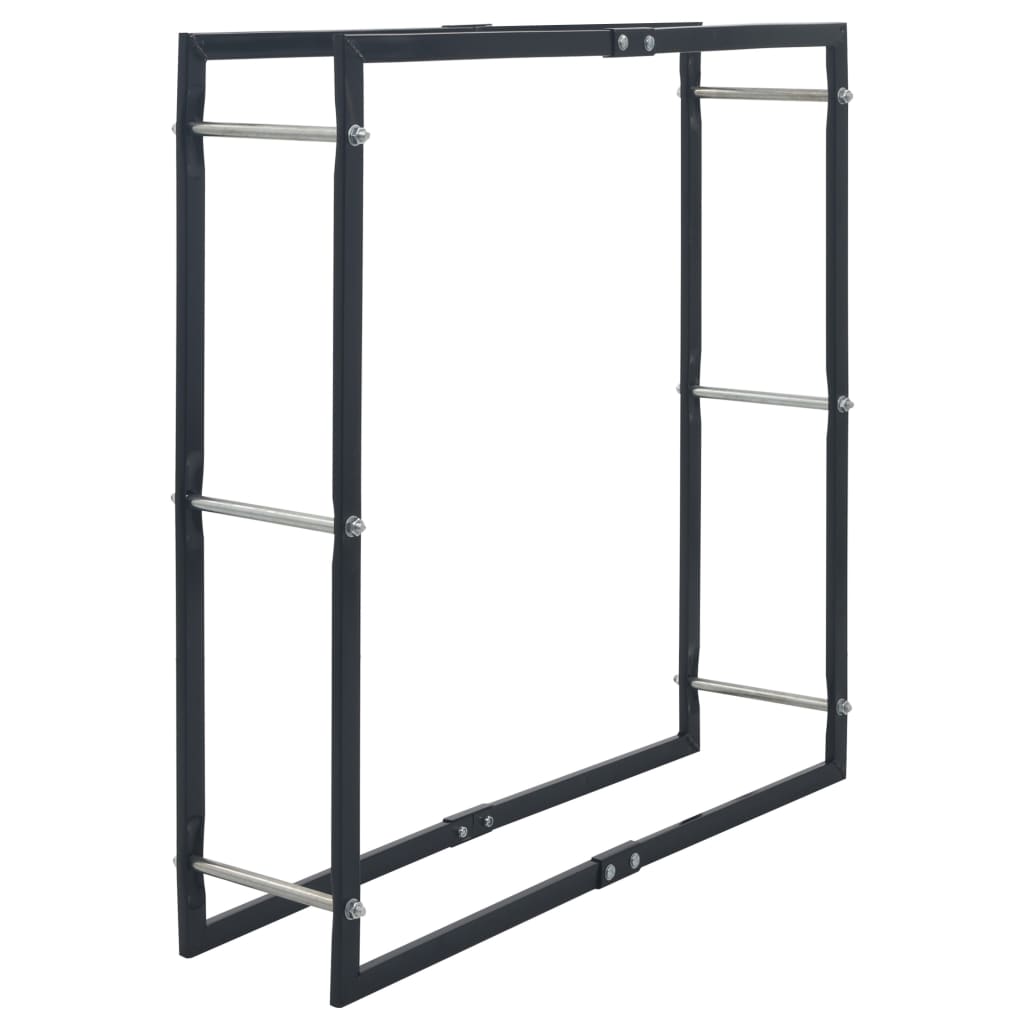 brændestativ 100x25x100 cm stål sort