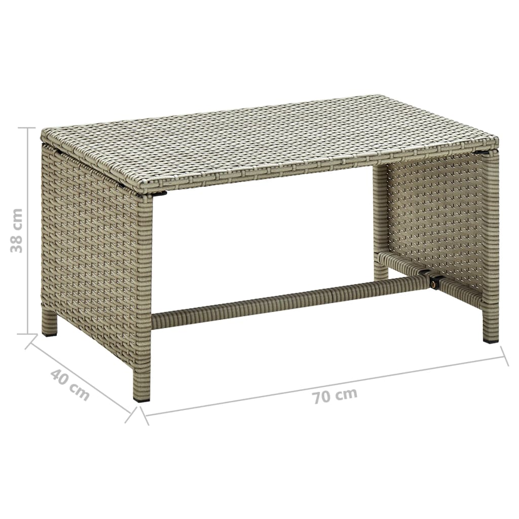 sofabord 70x40x38 cm polyrattan beige