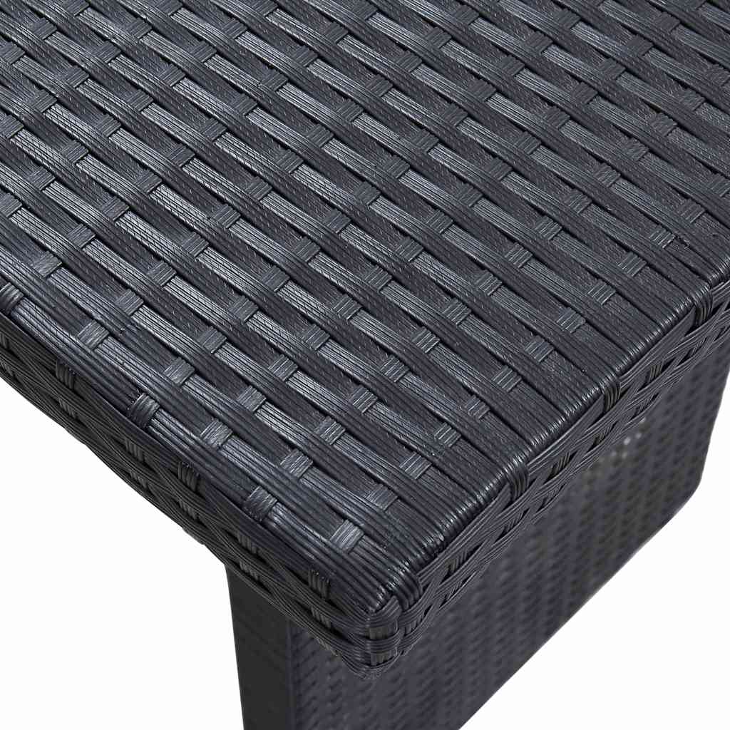 haveloungesæt 3 dele med hynder polyrattan sort