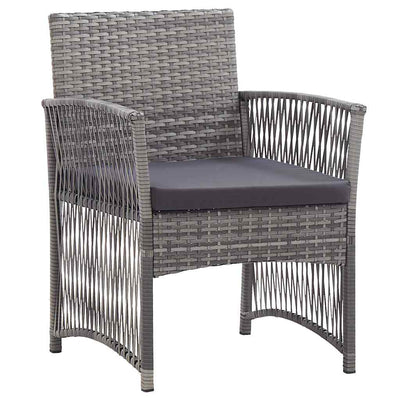 havestole med hynder 2 stk. polyrattan antracitgrå