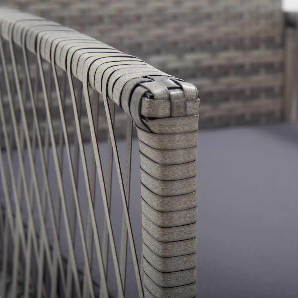 havestole med hynder 2 stk. polyrattan antracitgrå