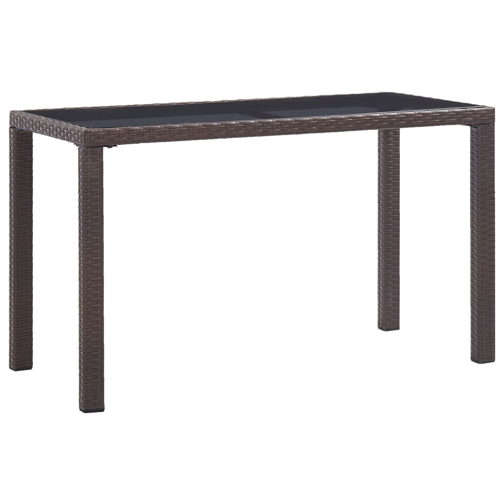 havebord 123 x 60 x 74 cm polyrattan brun