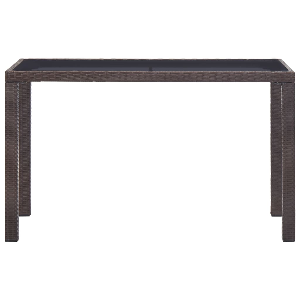 havebord 123 x 60 x 74 cm polyrattan brun