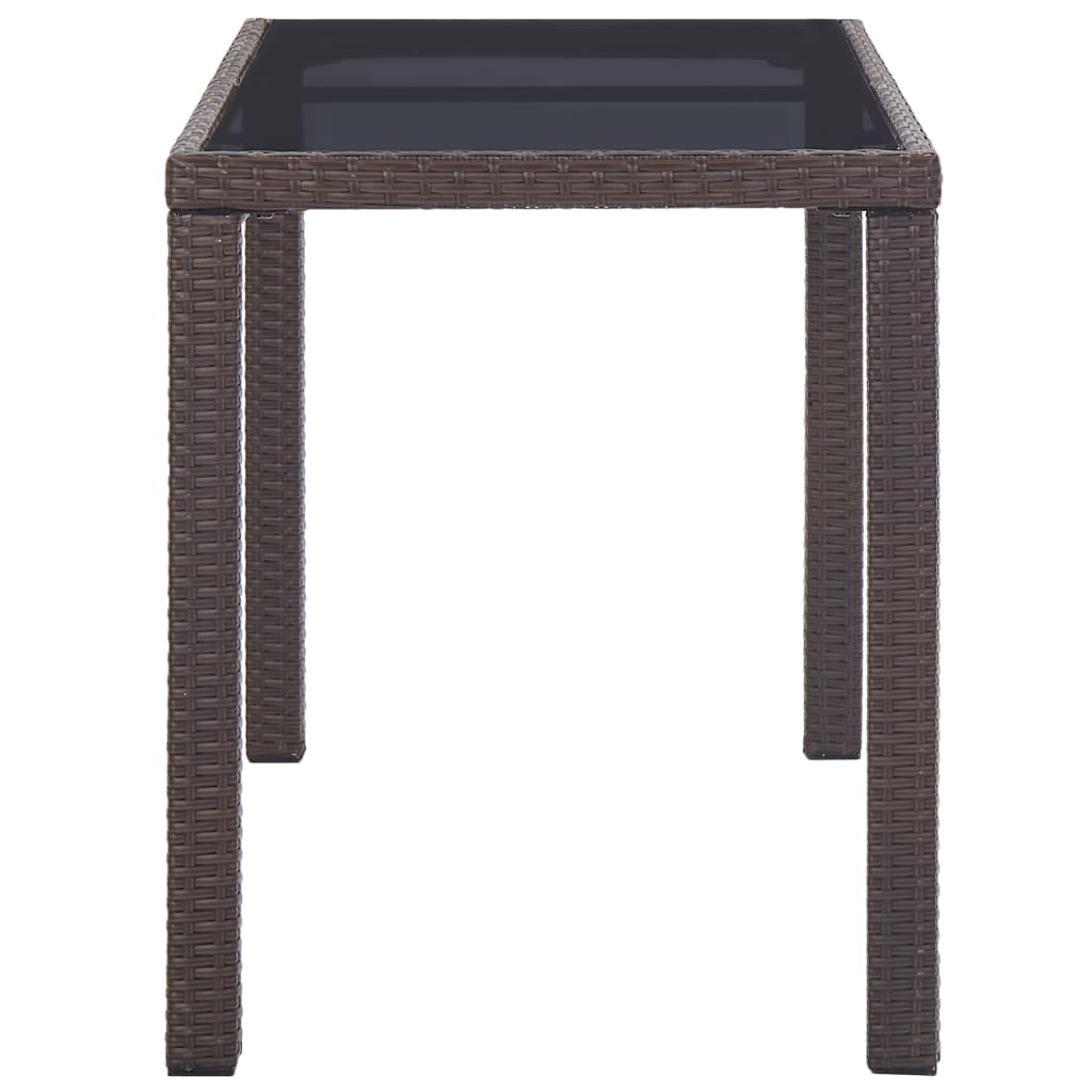 havebord 123 x 60 x 74 cm polyrattan brun