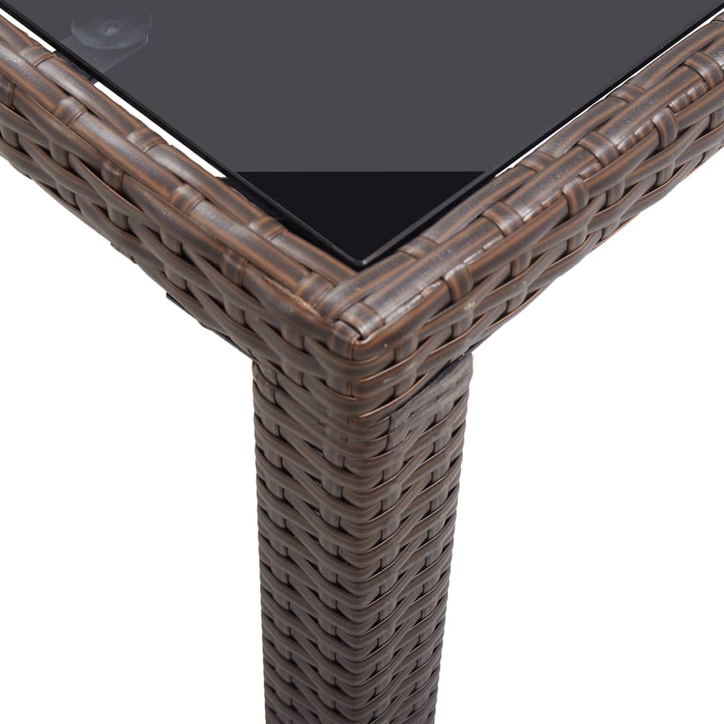 havebord 123 x 60 x 74 cm polyrattan brun