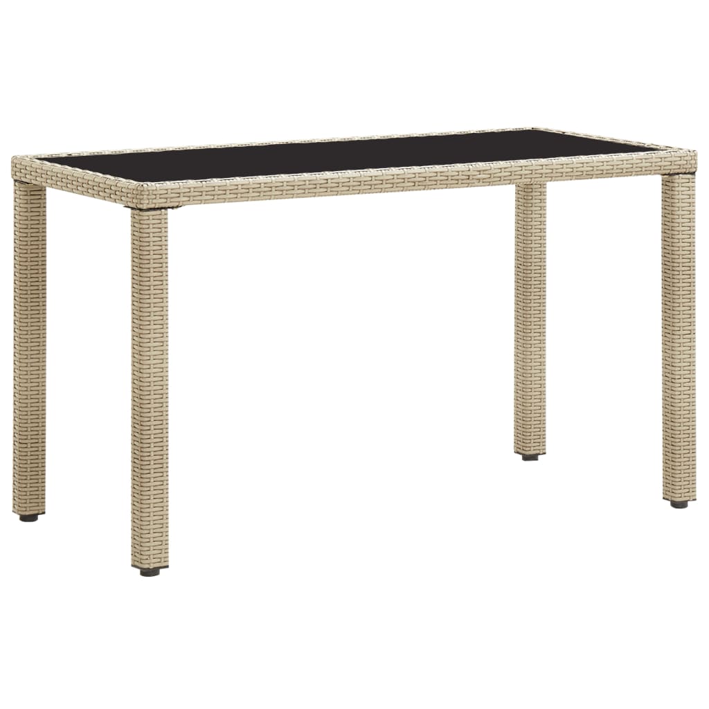 havebord 123x60x74 cm polyrattan beige