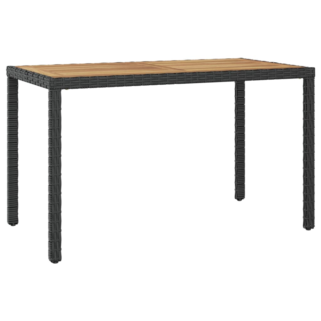 havebord 123 x 60 x 74 cm massivt akacietræ sort og brun