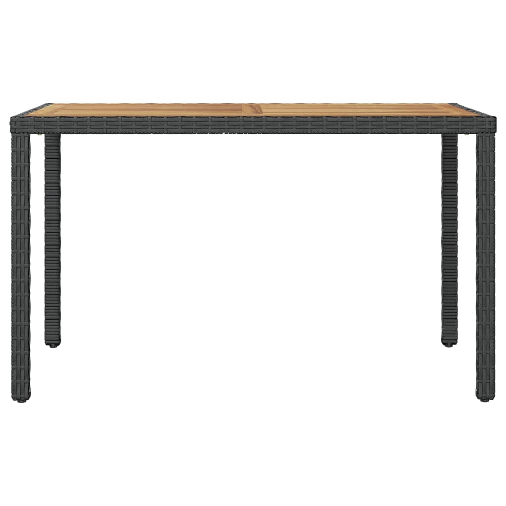 havebord 123 x 60 x 74 cm massivt akacietræ sort og brun