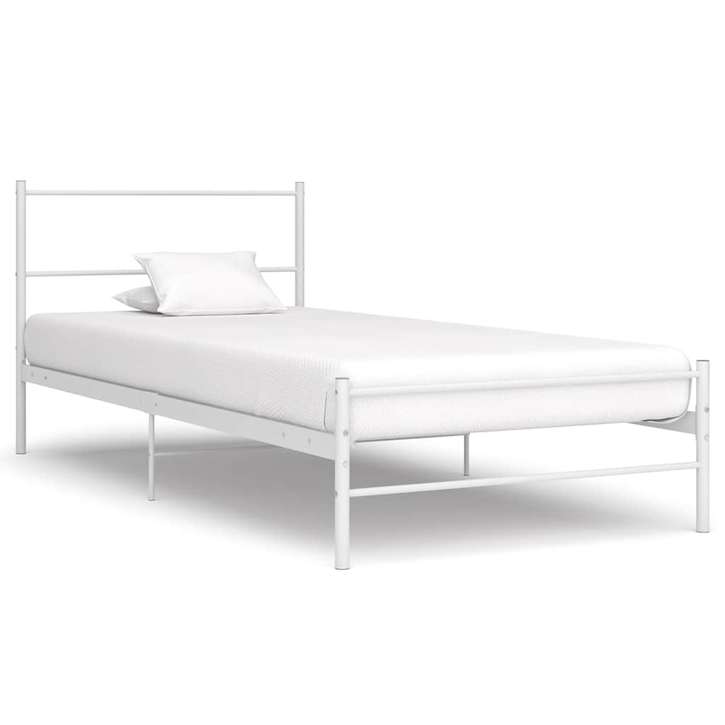 sengestel 90x200 cm metal hvid