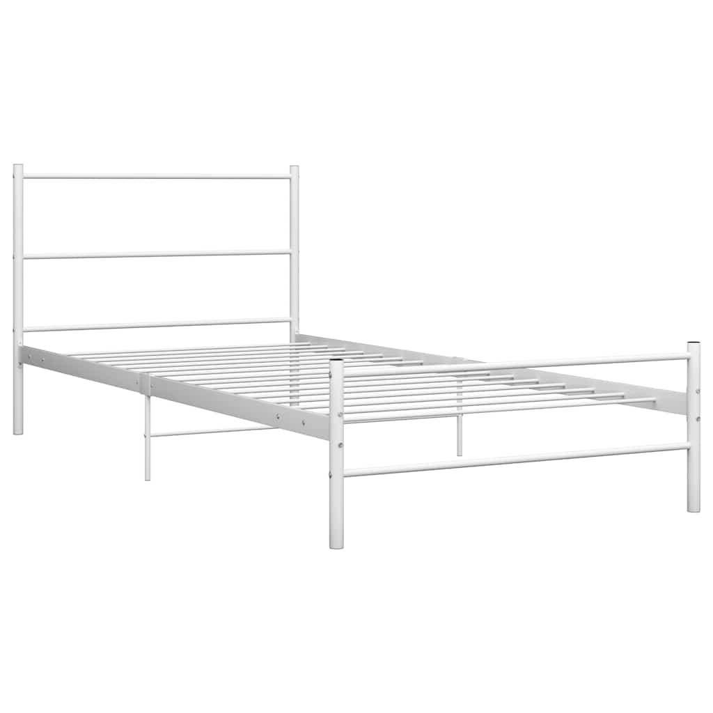 sengestel 90x200 cm metal hvid