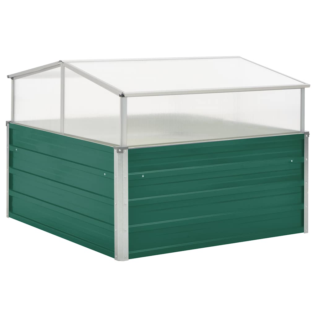 drivhus 100 x 100 x 77 cm galvaniseret stål grøn