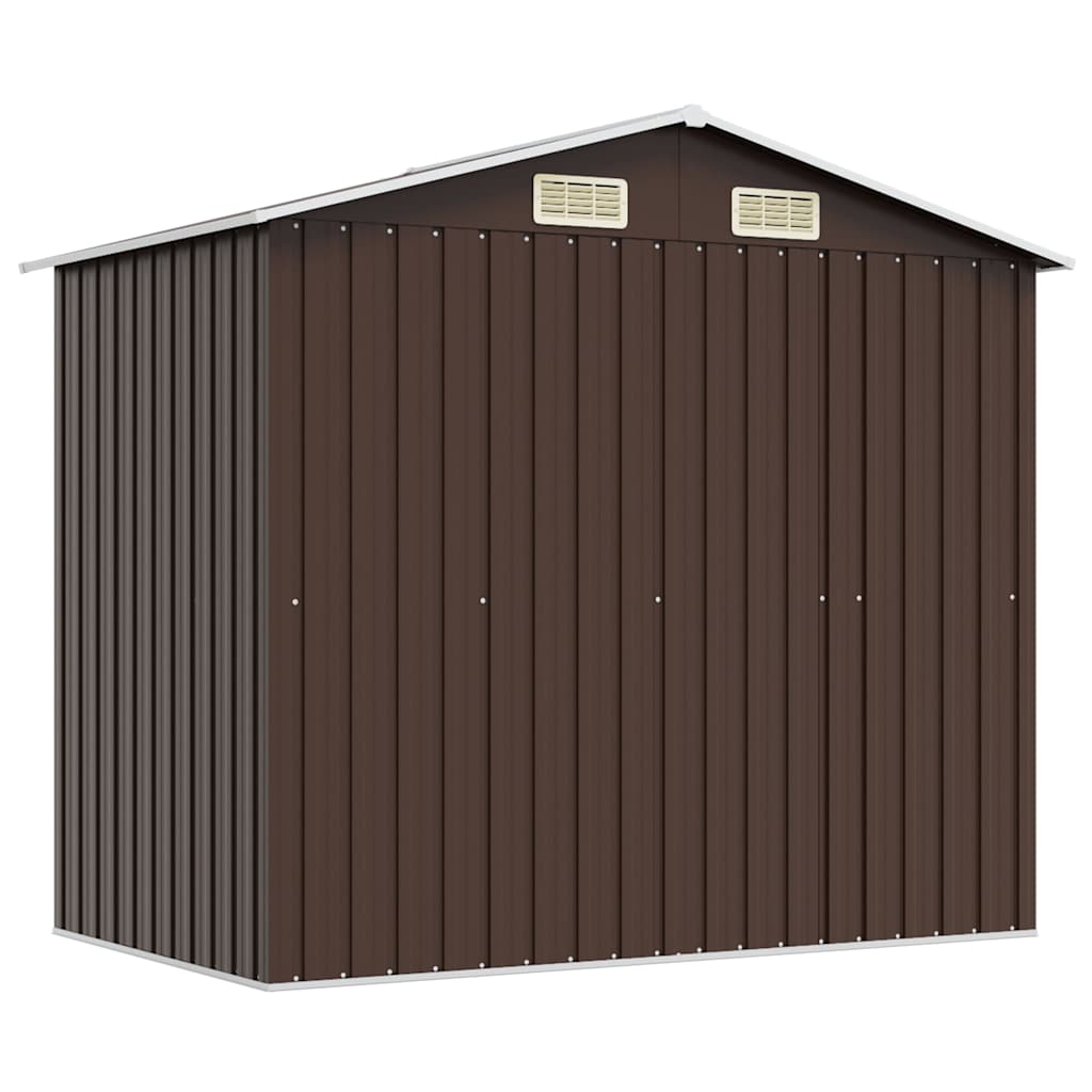 opbevaringsskur til haven 204x132x186 cm stål brun