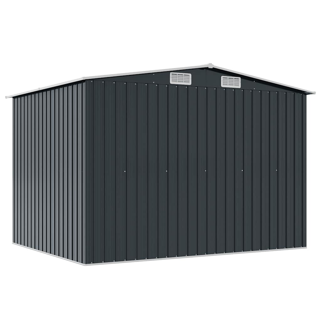 opbevaringsskur til haven 257x205x178 cm stål antracitgrå