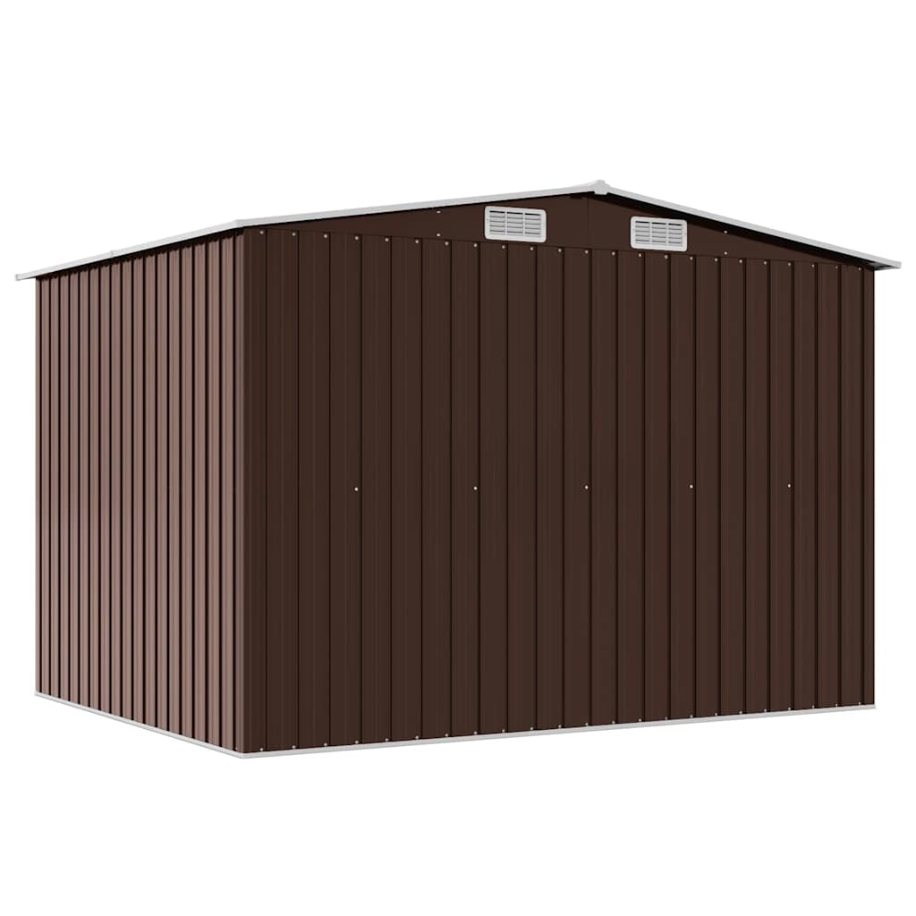 opbevaringsskur til haven 257x205x178 cm stål brun