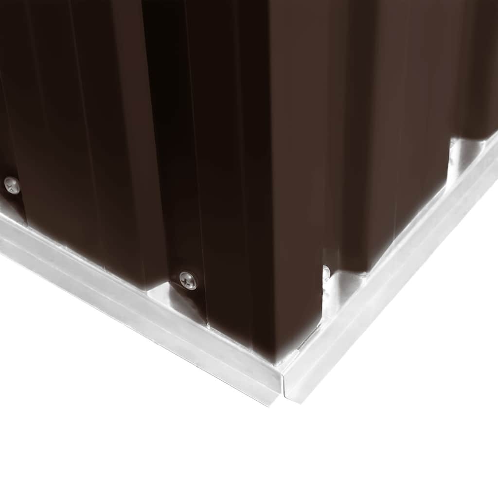 opbevaringsskur til haven 257x205x178 cm stål brun