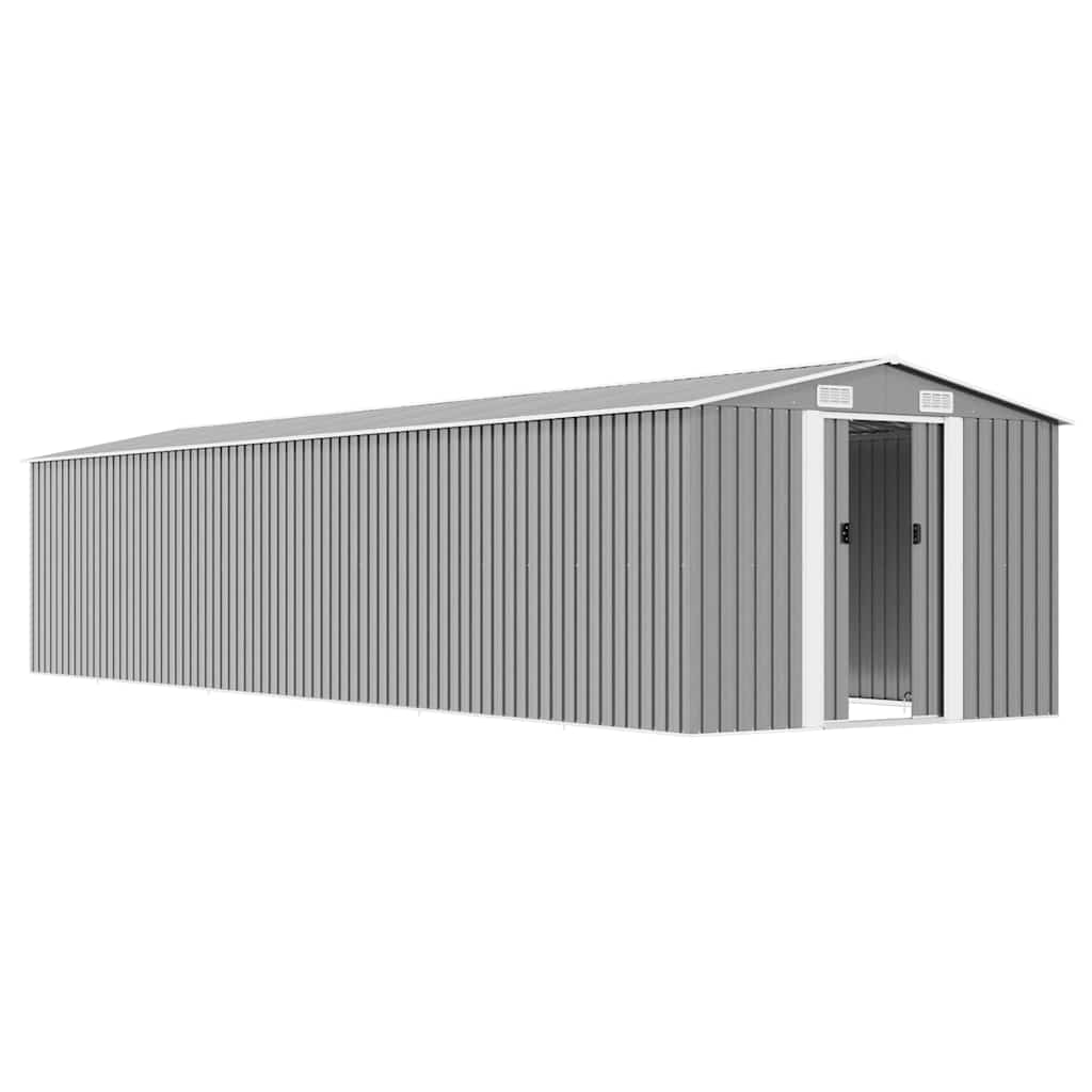 haveskur 257x990x181 cm galvaniseret stål grå
