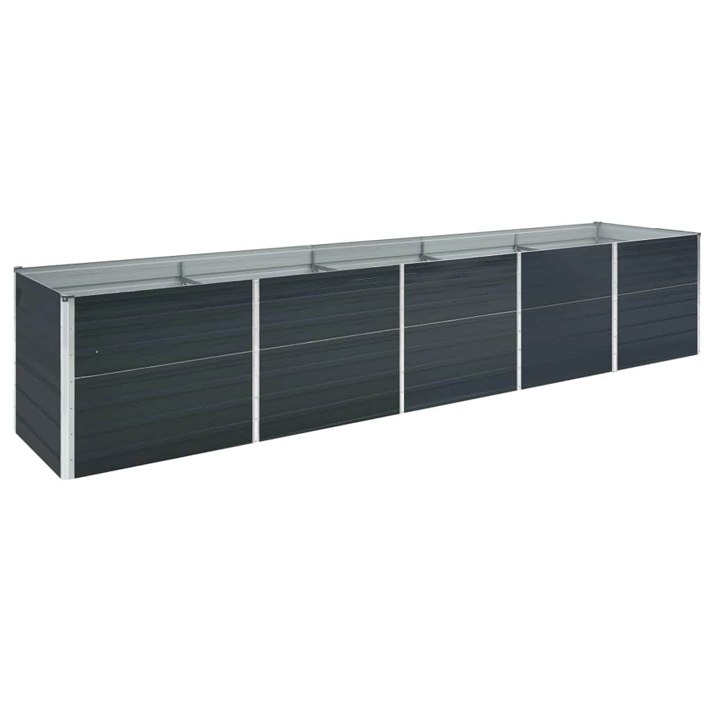 forhøjet plantekasse 400x80x45 cm galvaniseret stål antracitgrå